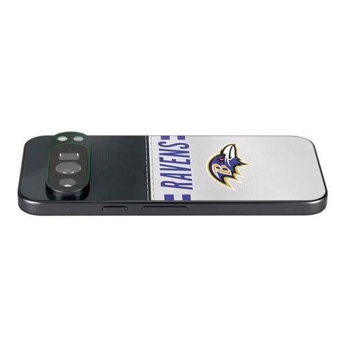 NFL Baltimore Ravens White Striped Pixel 9 Pro XL Skin